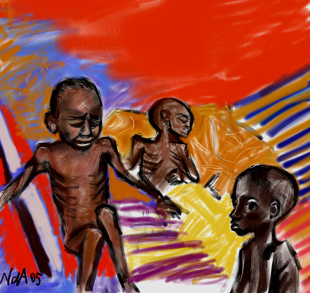 Starving children, Niger