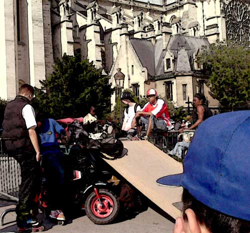 Teenagers & bikes, Notre Dame.